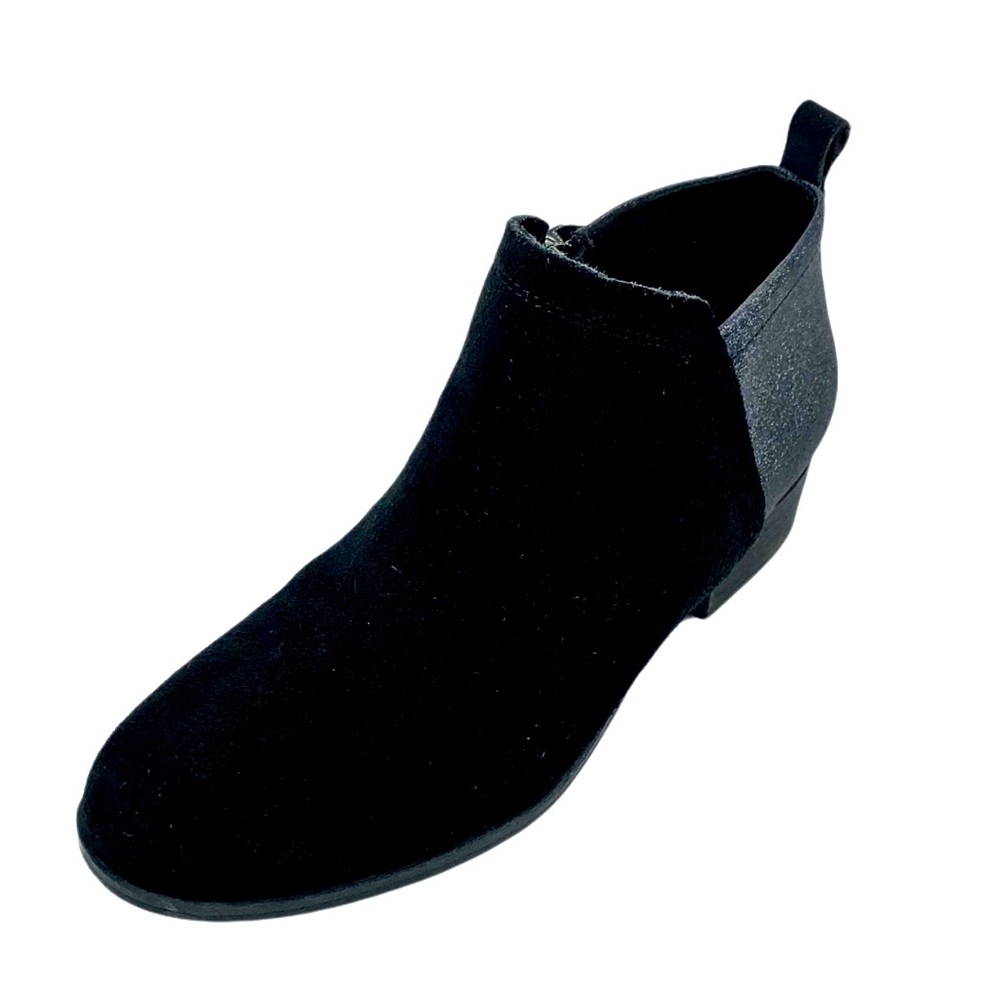 Toms Womens Black Suede Ankle Bootie Size 7